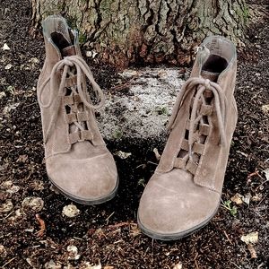 Anne Klein Suede Lace Up Boots